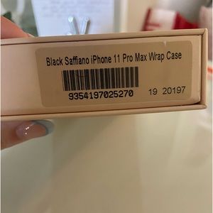 Black with gold writing phone case